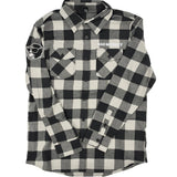 Bad Monkey Distressed Truck Logo Button Up Flannel