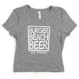 Bad Monkey Burger Beach Beer Ladies Baby T-shirt