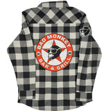 Bad Monkey Distressed Truck Logo Button Up Flannel