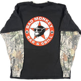 Bad Monkey Distressed Truck Logo Layered Long Sleeve T-shirt