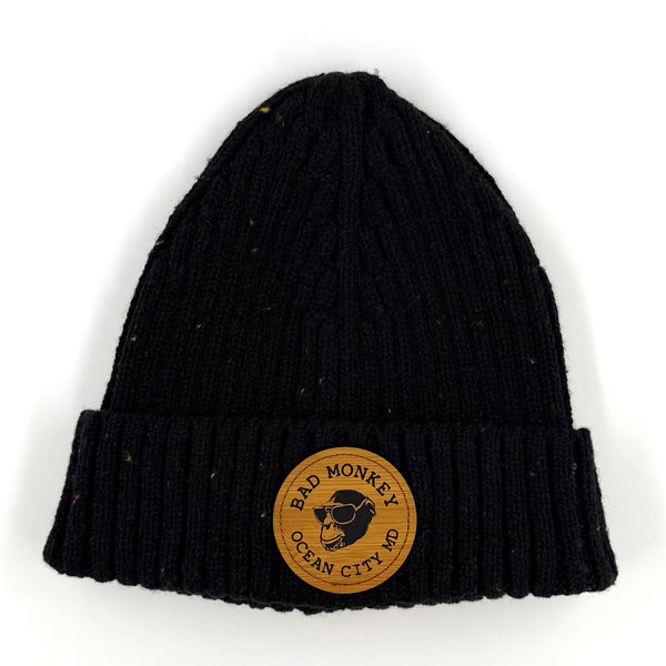 Bad Monkey Tag Merino Wool Knit Beanie