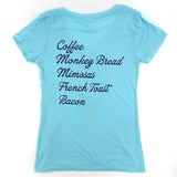 Bad Monkey Beautiful Breakfast Ladies V-neck Short sleeve T-shirt