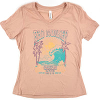 BillaMonkey Ladies V-Neck Short Sleeve T-shirt