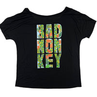 Bad Monkey Floral Ladies Slouchy Short Sleeve T-shirt