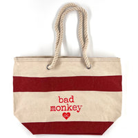 Bad Monkey Heart Beach Tote