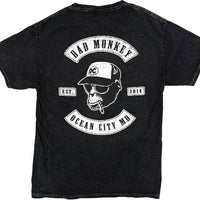 Bad Monkey Biker Patch Distressed Short Sleeve T-Shirt