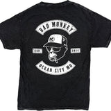Bad Monkey Biker Patch Distressed Short Sleeve T-Shirt