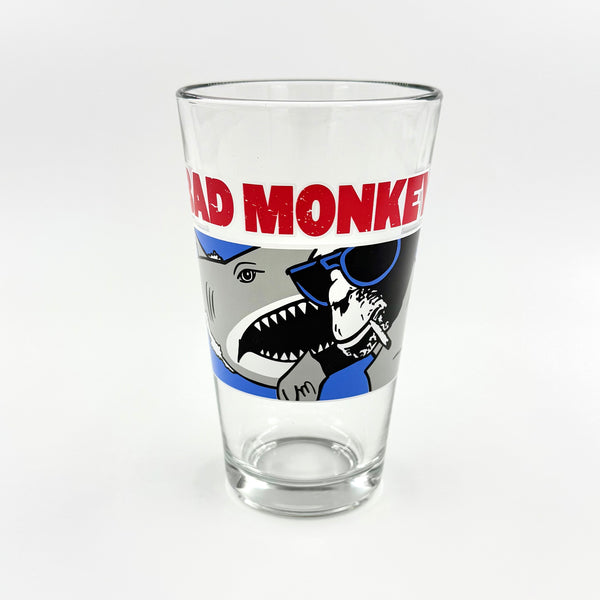 Shark Monkey Pint Glass