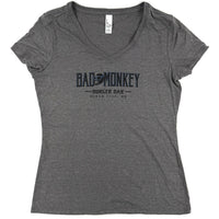 Bad Monkey Burger Bar Ladies V-Neck T-Shirt