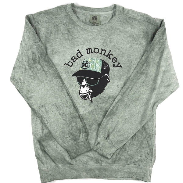 Deadwood Camo Trucker Monkey (smoking) Crewneck Sweatshirt