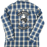 Biker Patch Sherpa Lined Flannel Shirt