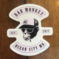 Bad Monkey Biker Patch Die Cut Sticker