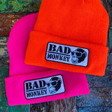 Stencil Monkey Fleece Lined Beanie