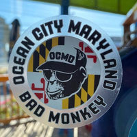 MD Trucker Monkey Circle Sticker